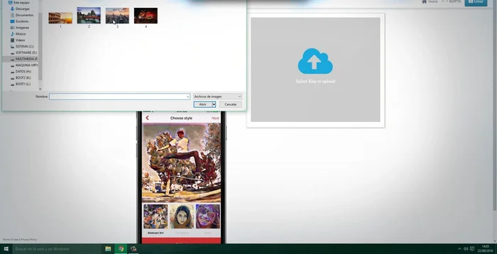 Elegir una fotografía desde tu ordenador.