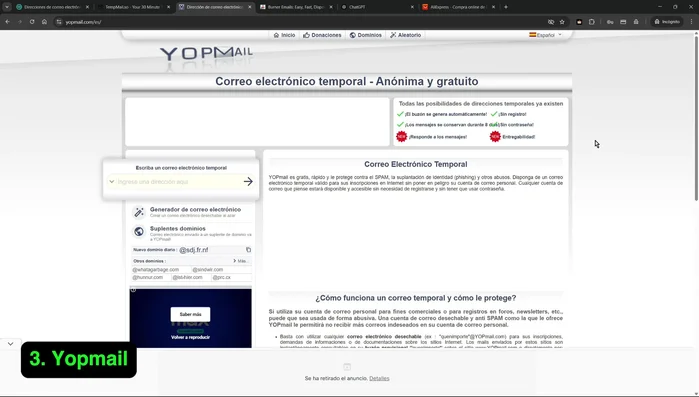 Generar un correo electrónico personalizado, eligiendo un nombre.
