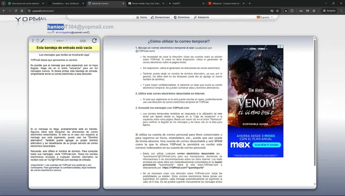 Generar un correo electrónico personalizado, eligiendo un nombre.