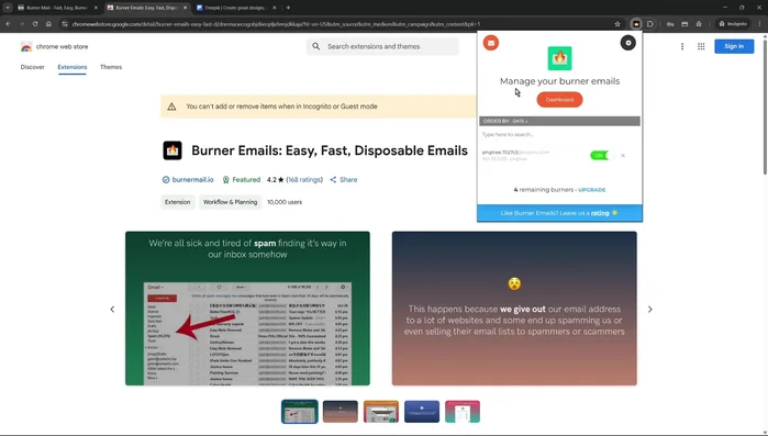 Registrarse en la extensión (con cualquier correo).