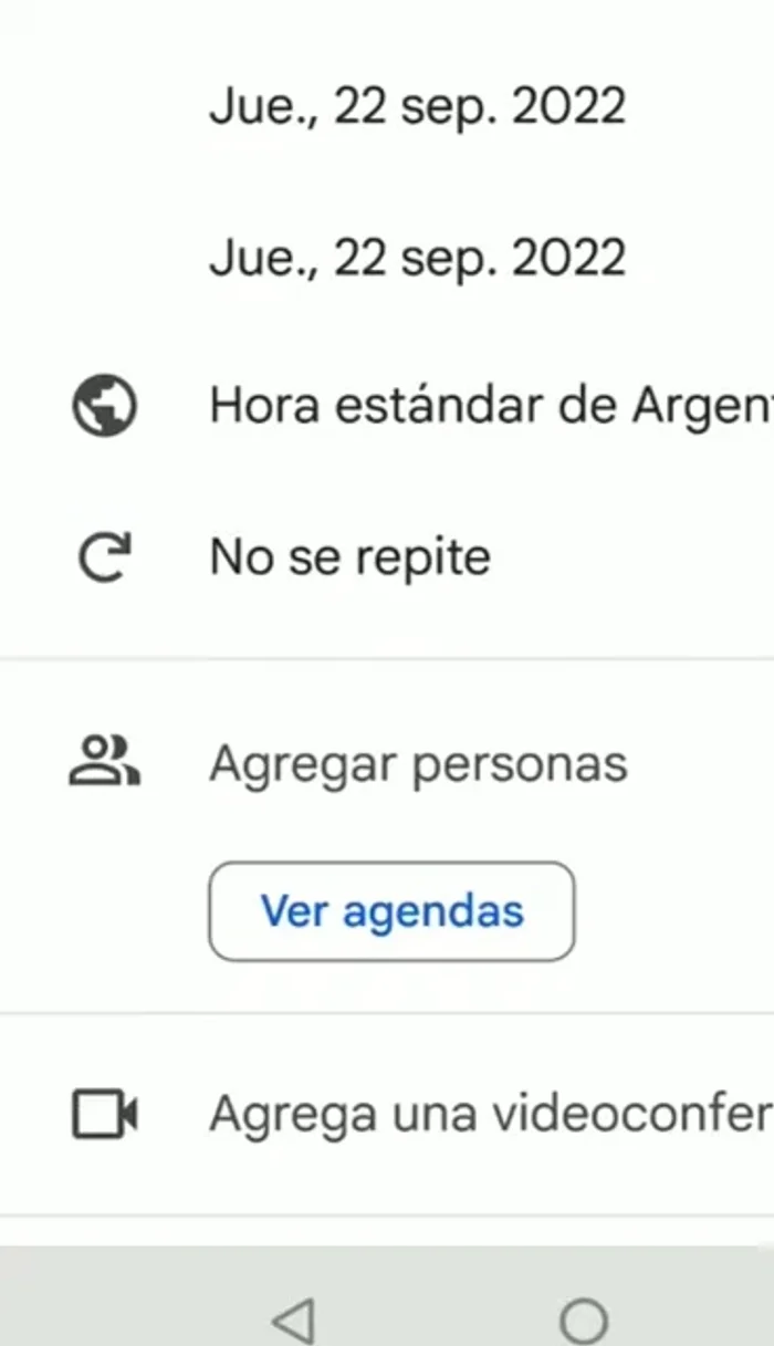 Seleccionar la opción de repetición (diario, semanal, mensual, anual) según sea necesario. Para eventos semanales o anuales, elegir la periodicidad.