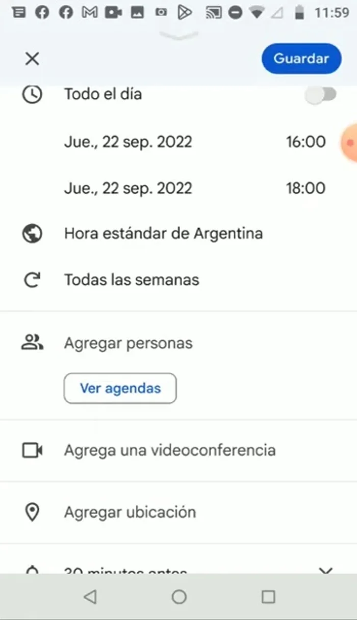 Añadir una ubicación (opcional).