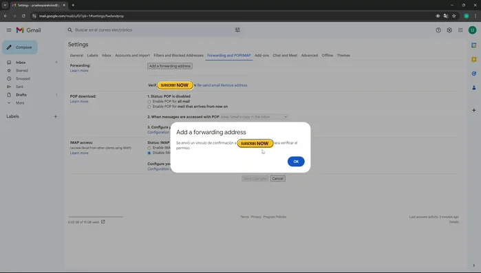 Una vez confirmado el reenvío en tu celular, el filtro estará listo.