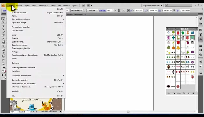 Guardar el archivo con los símbolos creados.