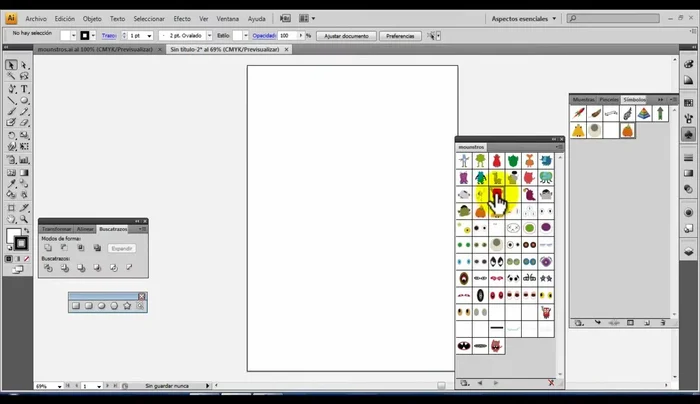Seleccionar los símbolos deseados de la biblioteca para incorporarlos al archivo actual.