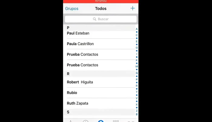 Acceder a la aplicación de Contactos.