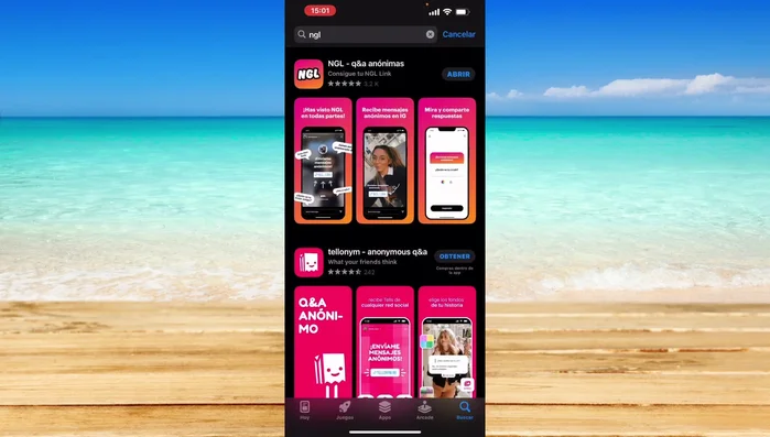Abre la aplicación NGL e ingresa tu nombre de usuario de Instagram.