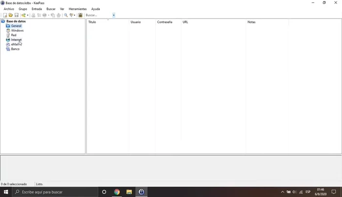 Pegar la URL en el campo correspondiente de Keepass.