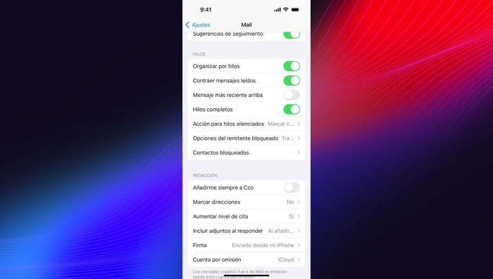 Tiempo para deshacer envíos: Establece un tiempo (recomendable 30 segundos) para deshacer envíos accidentales.