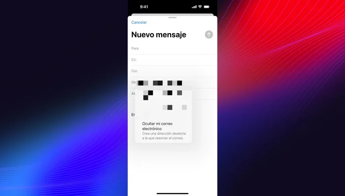 Ocultar tu correo electrónico: Usa una dirección aleatoria para mayor privacidad al enviar correos.
