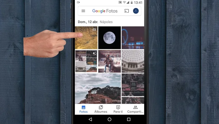 Selecciona las fotos presionando la primera y luego tocando las demás que quieres agregar.