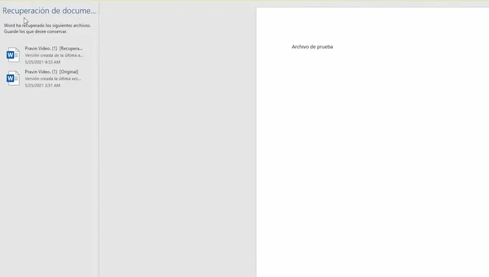 Busca el archivo sin guardar en la parte izquierda del documento.