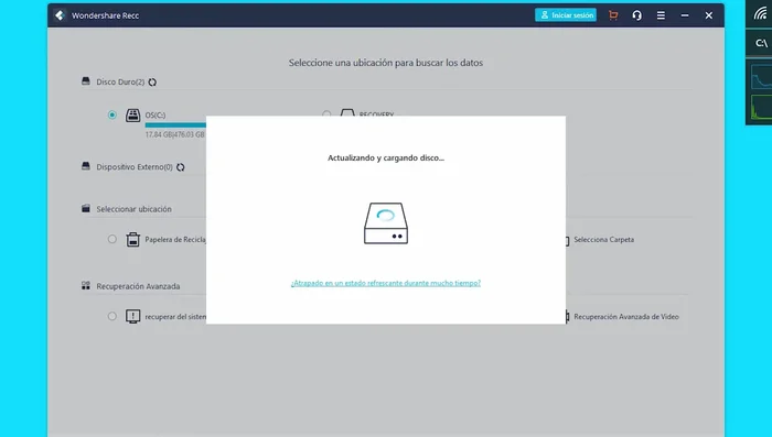 Espera a que el programa escanee.