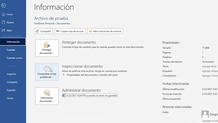 Selecciona 'Recuperar documentos no guardados'.