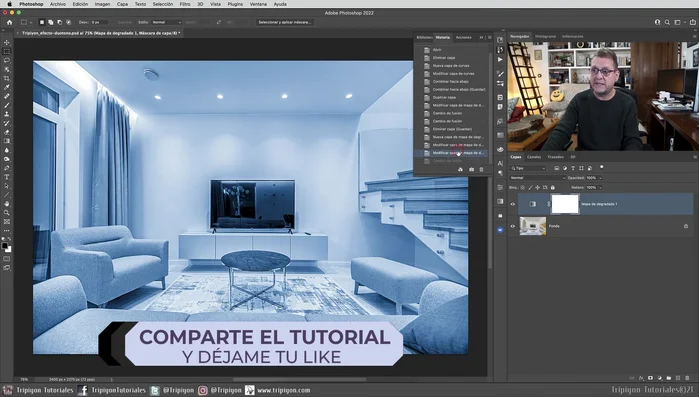 Opcional: Cambiar el modo de fusión a 'Color' para una imagen más luminosa.