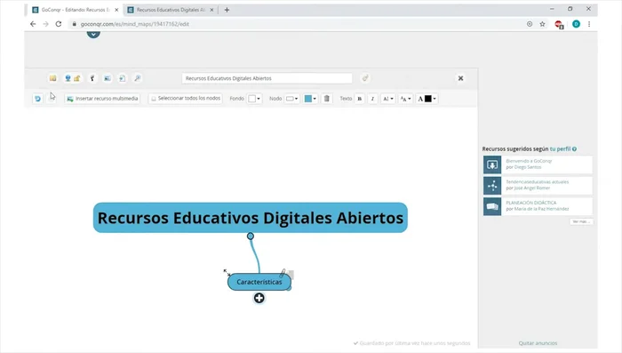 Crear un apunte de GoConqr a partir del contenido textual del mapa mental.