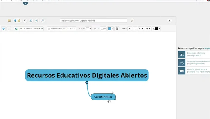Modificar el tamaño de un nodo haciendo clic sostenido en el icono de flechas en la esquina superior izquierda.