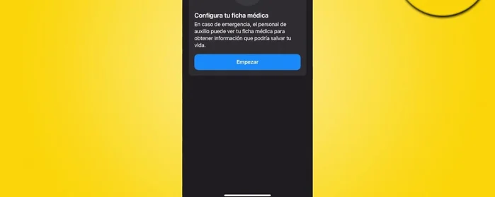 Configura tu ficha médica. Esto permitirá que el personal de emergencias acceda a información vital en caso de necesidad.