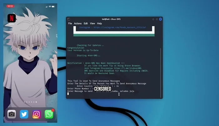 Enviar el mensaje: Pulsar Enter para enviar el mensaje.