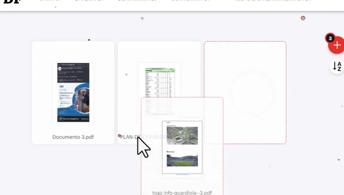 Ordena los archivos PDF si es necesario, usando las opciones de arrastrar y soltar.