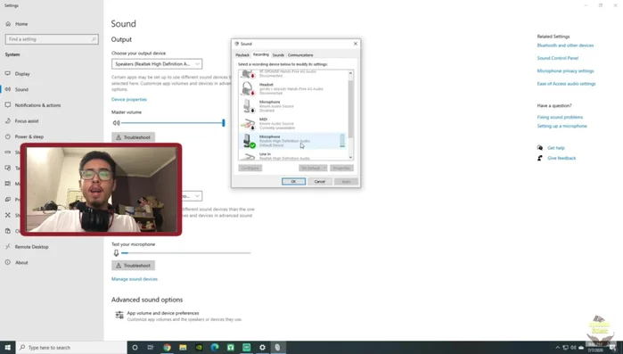 Acceder a las propiedades de tu micrófono.