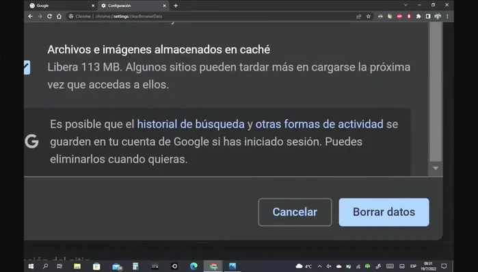 Cerrar y volver a abrir el navegador.