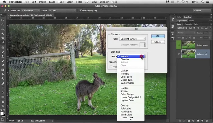 Ajustar el modo de mezclado y la opacidad (opcional).