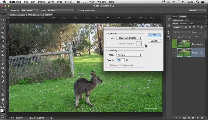 Acceder al menú 'Edición' y seleccionar 'Relleno'.