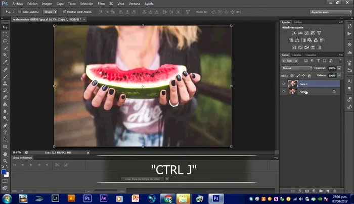 Duplicar la capa (Control + J).
