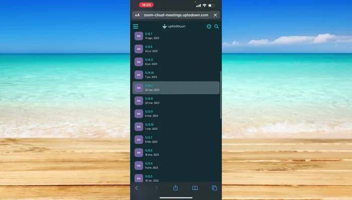 Descarga la versión antigua deseada.