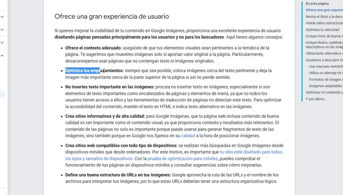 Utilizar el tipo correcto de esquema para tus páginas (ej., esquema de recetas para páginas de recetas).