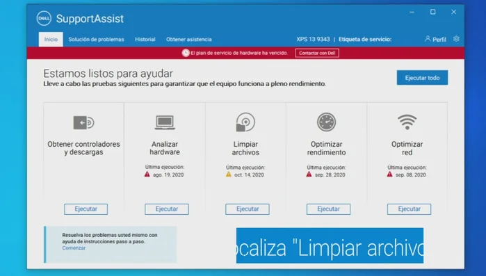 Localiza 'Limpiar archivos'.