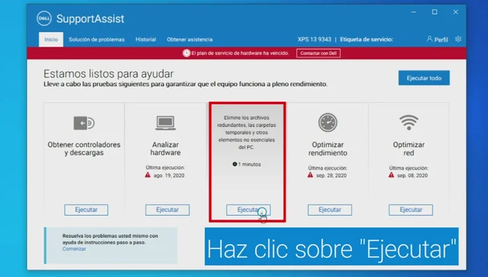 Haz clic sobre 'Ejecutar'.