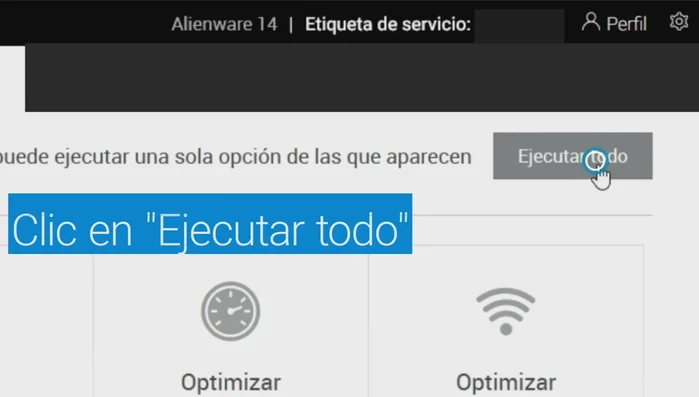 Deja que SupportAssist finalice la optimización. Reinicia tu sistema si es requerido.