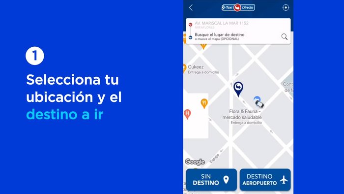 Seleccionar lugar de destino.