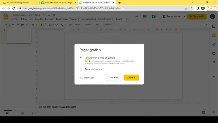 Copiar el gráfico para utilizarlo en otras presentaciones (editar, copiar, pegar, vincular con la hoja de cálculo).
