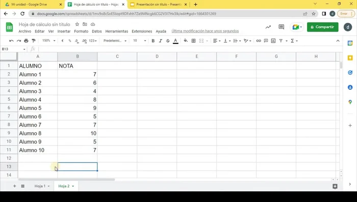 Para calcular la media: seleccionar la celda donde se mostrará el resultado.