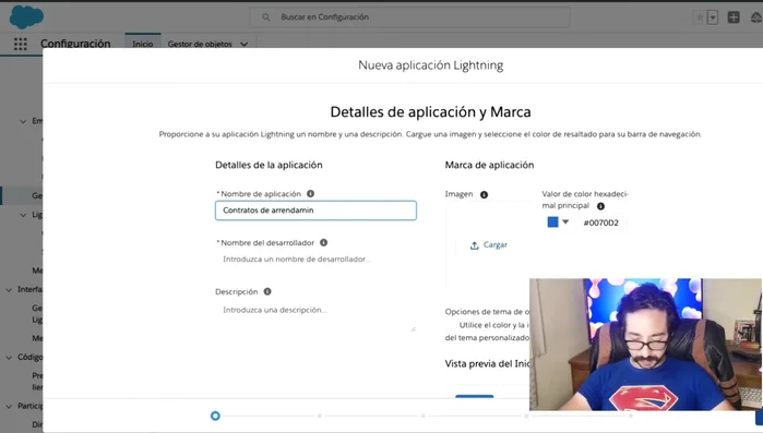 Guardar y finalizar la creación de la aplicación.