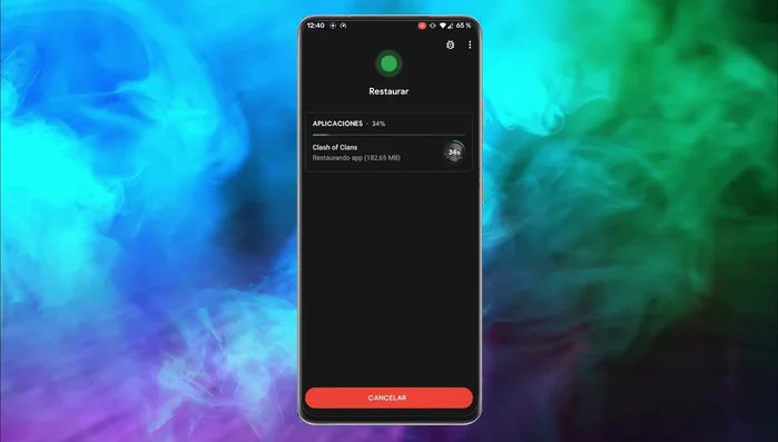 Esperar a que se complete la restauración.