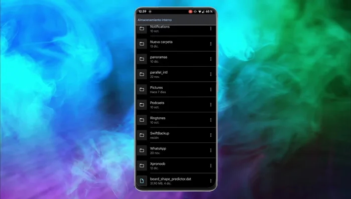 Copiar la carpeta de respaldo generada por Suite Backup (ubicada en el almacenamiento interno) a una ubicación segura, como una tarjeta microSD, USB o la computadora.