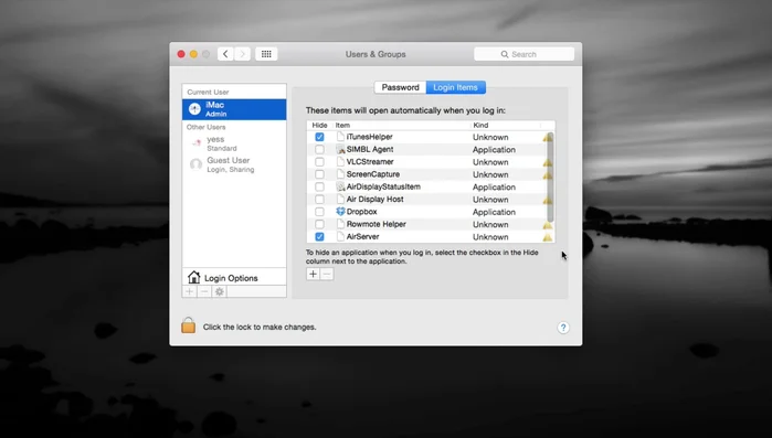 Si el candado está bloqueado, haz clic sobre él e introduce tu contraseña.
