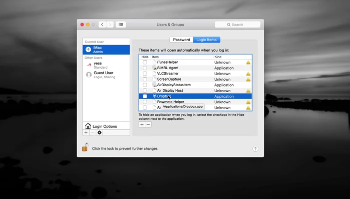 Para eliminar una aplicación de la lista de inicio, haz clic en el botón "Eliminar elemento".