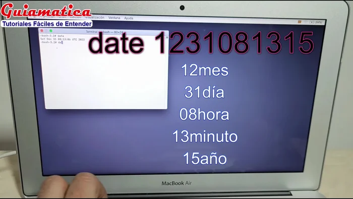 Presionar Enter para aceptar el cambio de fecha.