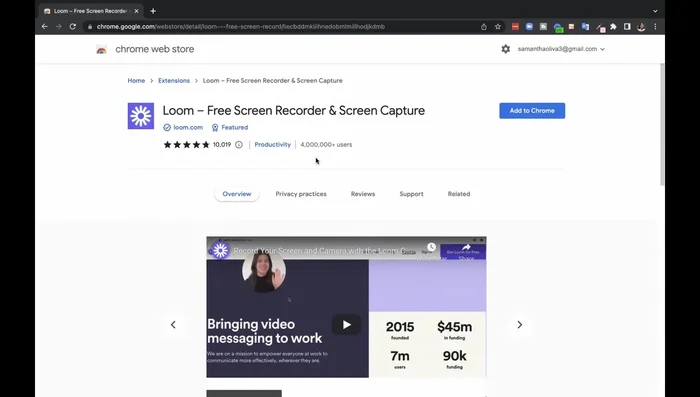 Instalar la extensión de Chrome de Loop.