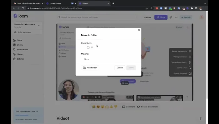 Organizar vídeos en carpetas.