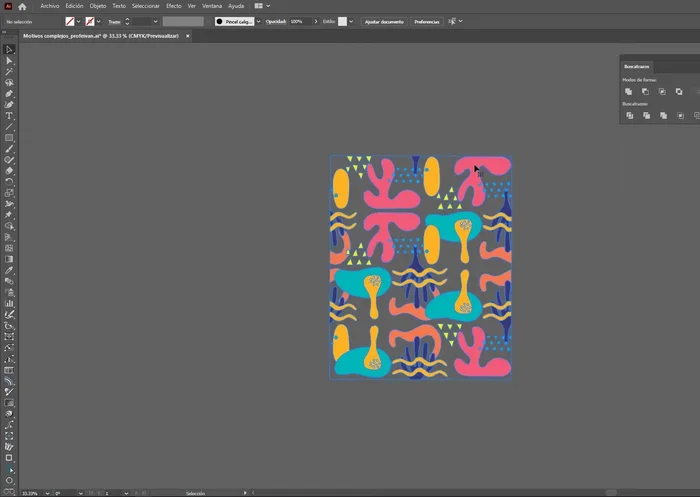 Arrastra el módulo resultante al panel de Muestras para crear tu relleno de motivo.