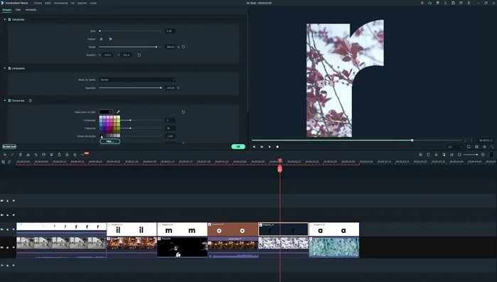 Utilizar Croma Key (si es necesario). Para letras con fondos complejos, usar la herramienta Croma Key para eliminar el fondo y dejar solo la letra.