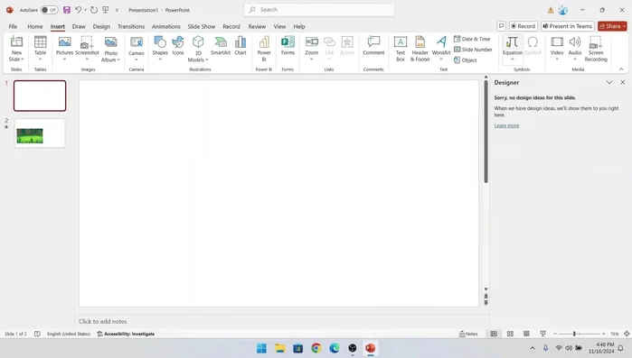 En PowerPoint, pega la URL en el cuadro de texto que aparece y presiona 'Insertar'.