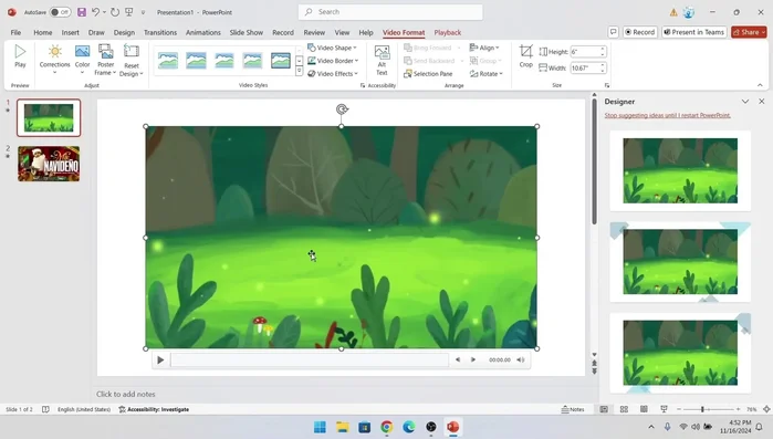 Selecciona el archivo de video de tu computadora y presiona 'Insertar'.