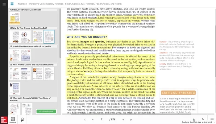 Utiliza las opciones de tamaño de letra (A +/-) en la esquina inferior derecha para personalizar la lectura.